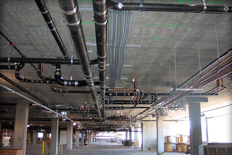 Photo of pipes in a commercial building